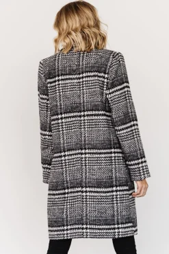 Baltic Born Townley Houndstooth Coat | Black + Off White