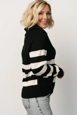 Baltic Born Trish Striped Sweater | Black + Off White