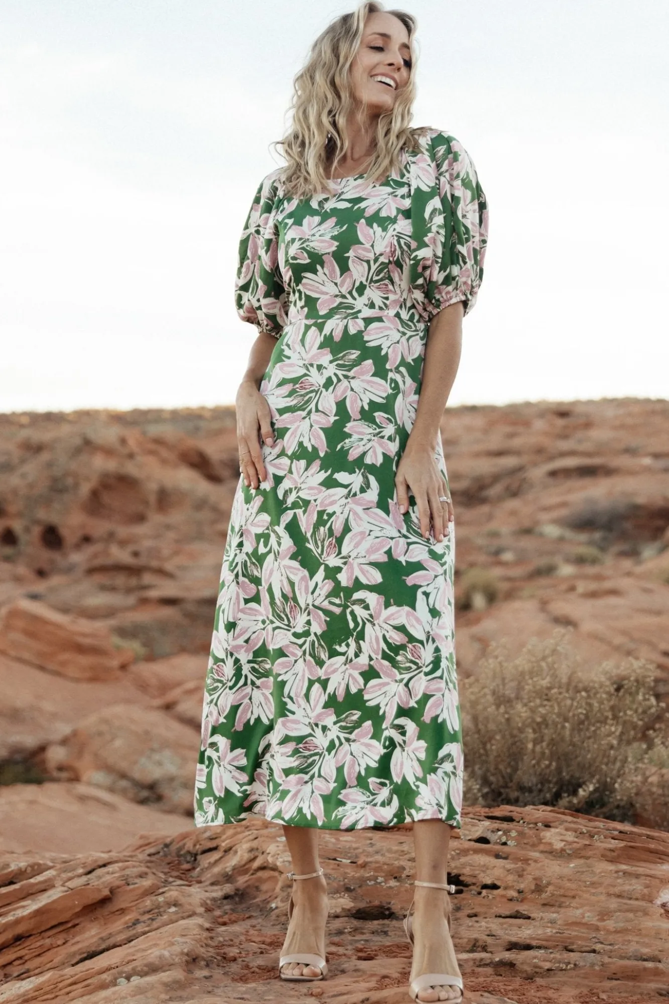 Baltic Born Tucson Midi Dress | Green + Pink