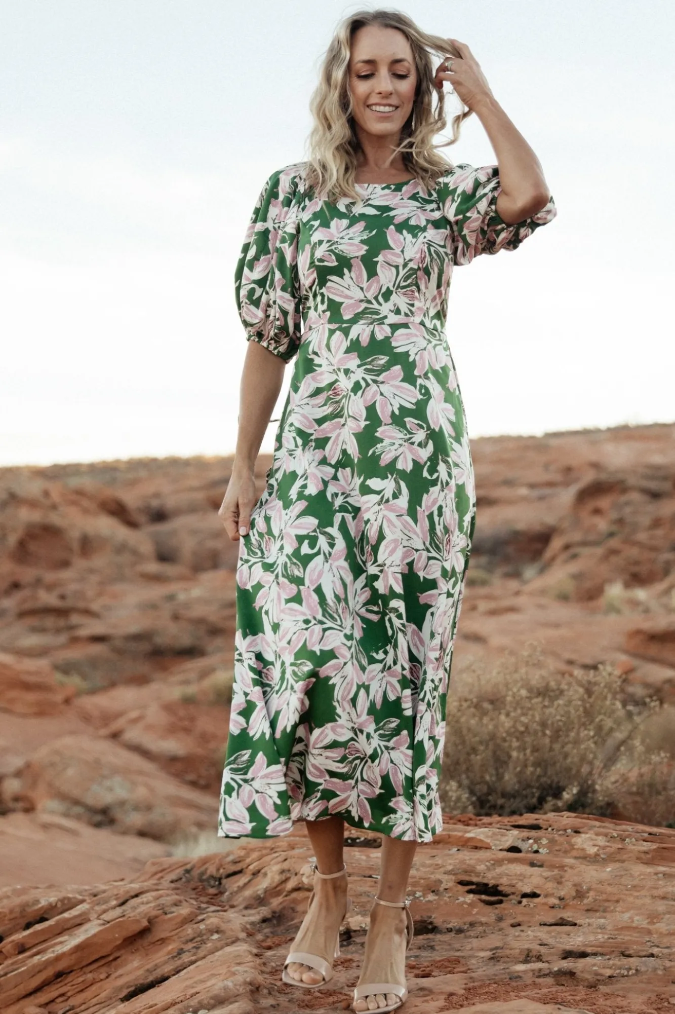 Baltic Born Tucson Midi Dress | Green + Pink