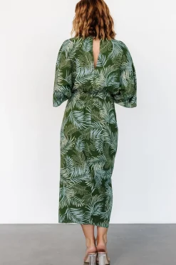 Baltic Born Tula Kimono Dress | Green + Blue Print