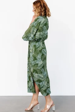 Baltic Born Tula Kimono Dress | Green + Blue Print
