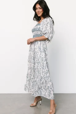 Baltic Born Tulsa Smocked Dress | Off White + Blue