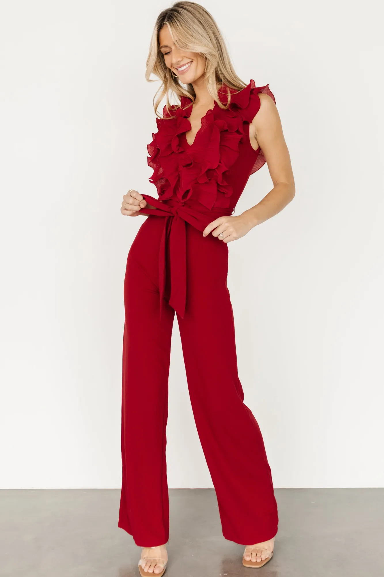 Baltic Born Tyra Ruffle Tank Jumpsuit |