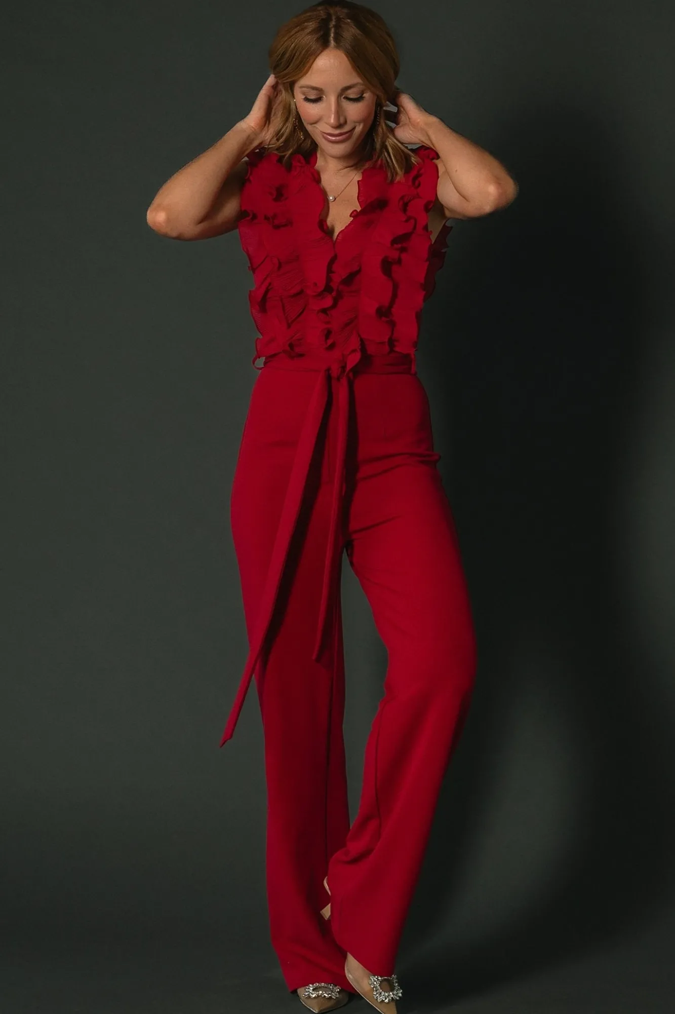 Baltic Born Tyra Ruffle Tank Jumpsuit |