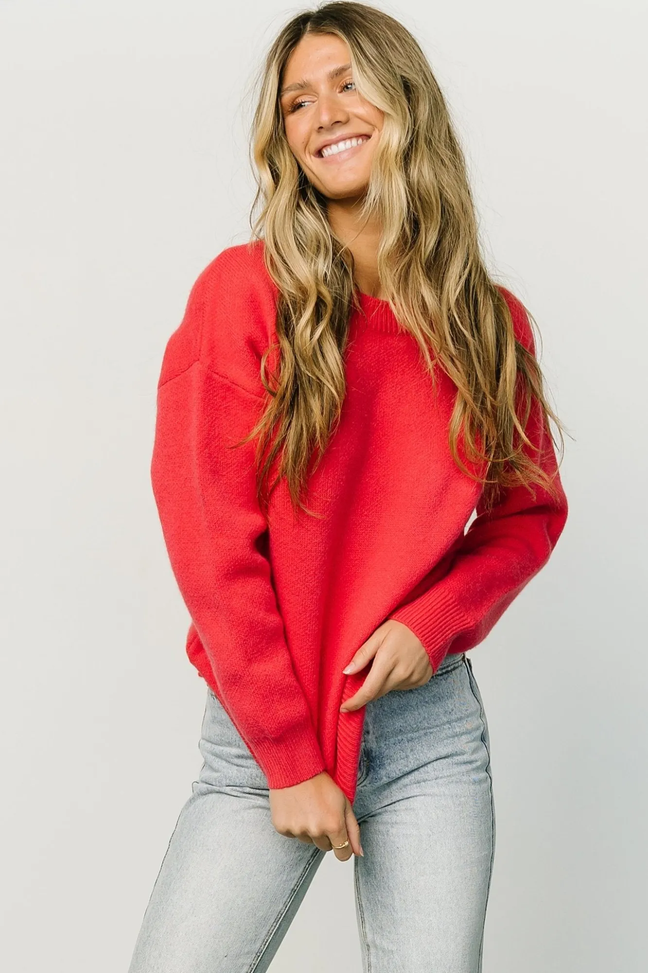 Baltic Born Tyson Knit Sweater | Cherry Red