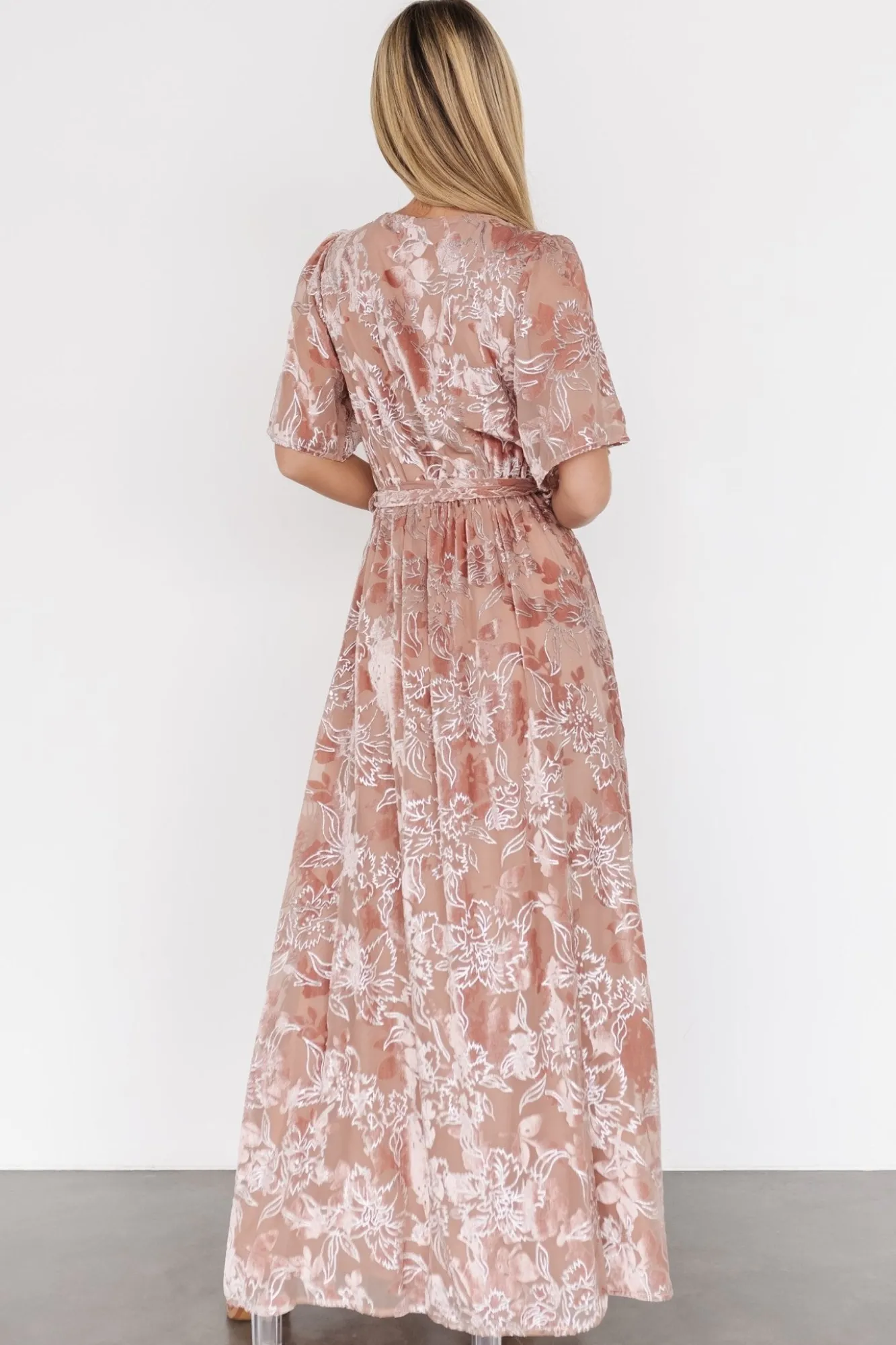 Baltic Born Uma Velvet Maxi Dress | Blush + Silver
