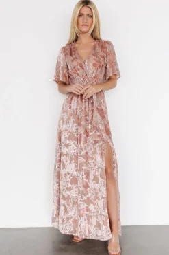 Baltic Born Uma Velvet Maxi Dress | Blush + Silver