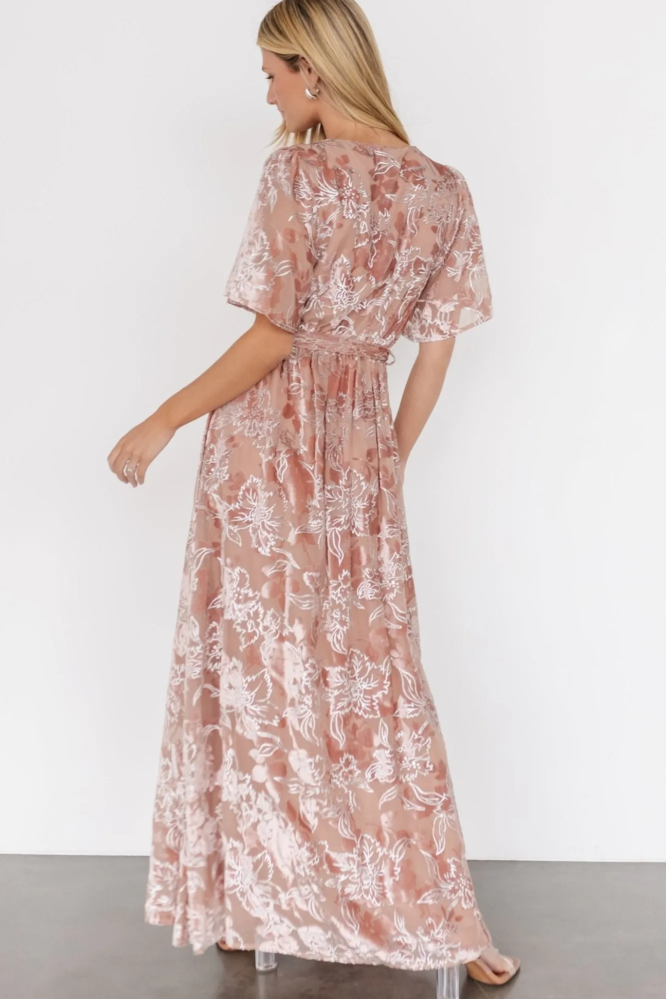 Baltic Born Uma Velvet Maxi Dress | Blush + Silver