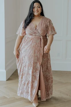 Baltic Born Uma Velvet Maxi Dress | Blush + Silver