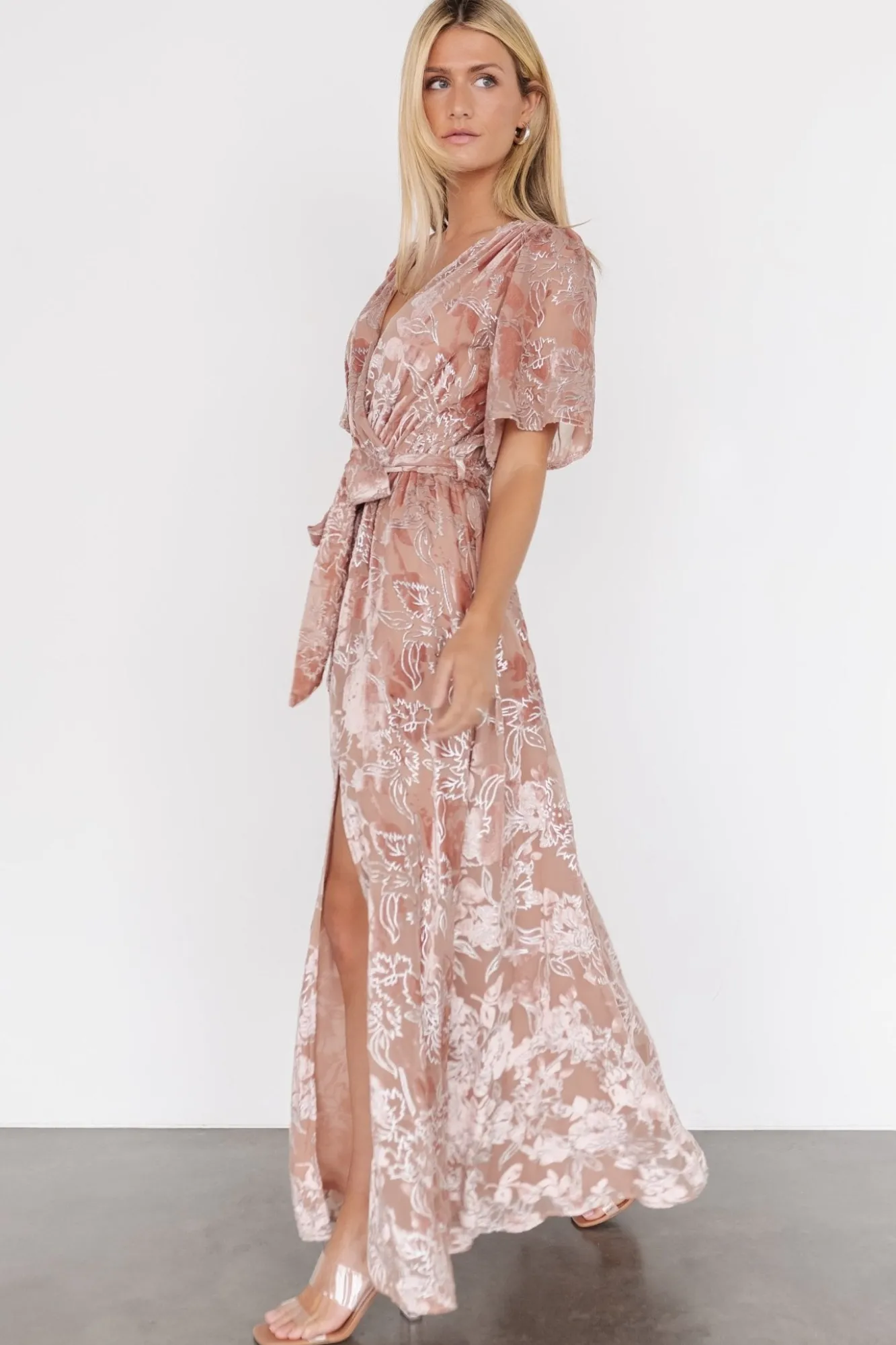 Baltic Born Uma Velvet Maxi Dress | Blush + Silver