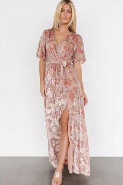 Baltic Born Uma Velvet Maxi Dress | Blush + Silver