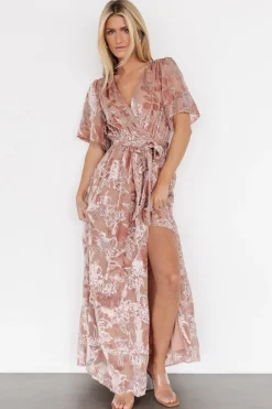 Baltic Born Uma Velvet Maxi Dress | Blush + Silver