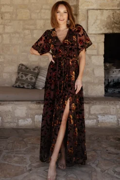 Baltic Born Uma Velvet Maxi Dress | Clove + Amber Floral