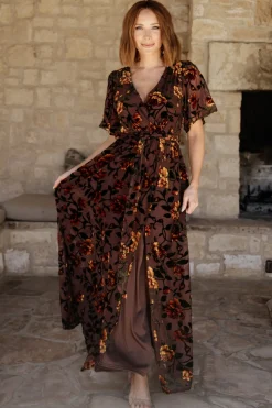 Baltic Born Uma Velvet Maxi Dress | Clove + Amber Floral
