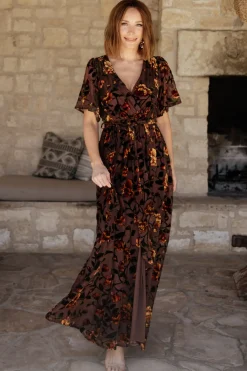Baltic Born Uma Velvet Maxi Dress | Clove + Amber Floral