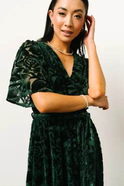 Baltic Born Uma Velvet Maxi Dress | Dark Green
