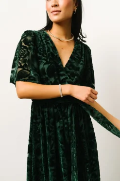 Baltic Born Uma Velvet Maxi Dress | Dark Green