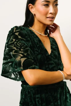 Baltic Born Uma Velvet Maxi Dress | Dark Green