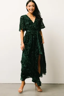Baltic Born Uma Velvet Maxi Dress | Dark Green