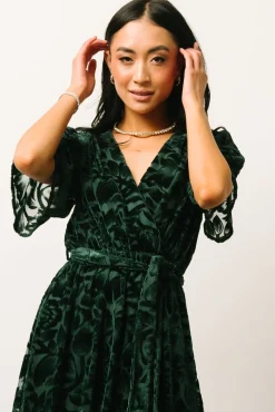 Baltic Born Uma Velvet Maxi Dress | Dark Green