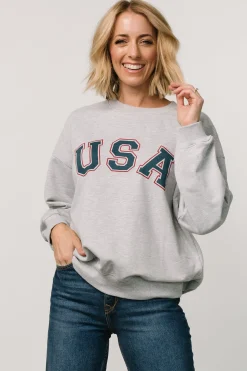Baltic Born USA Oversized Sweatshirt | Heather Gray
