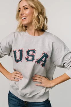 Baltic Born USA Oversized Sweatshirt | Heather Gray