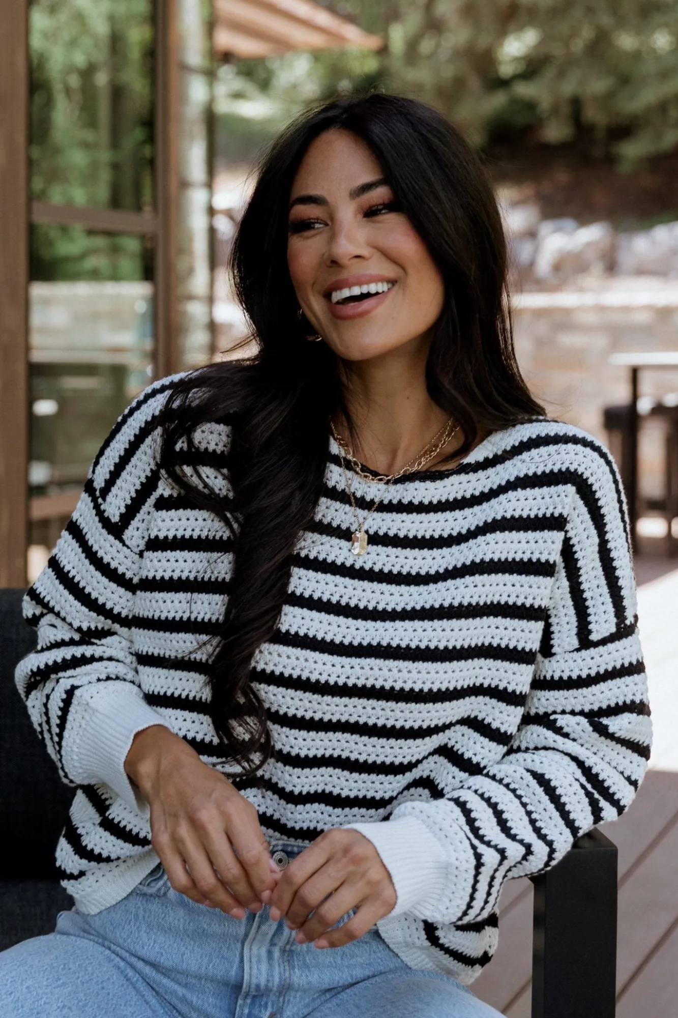 Baltic Born Valeria Knit Sweater | Black + Ivory