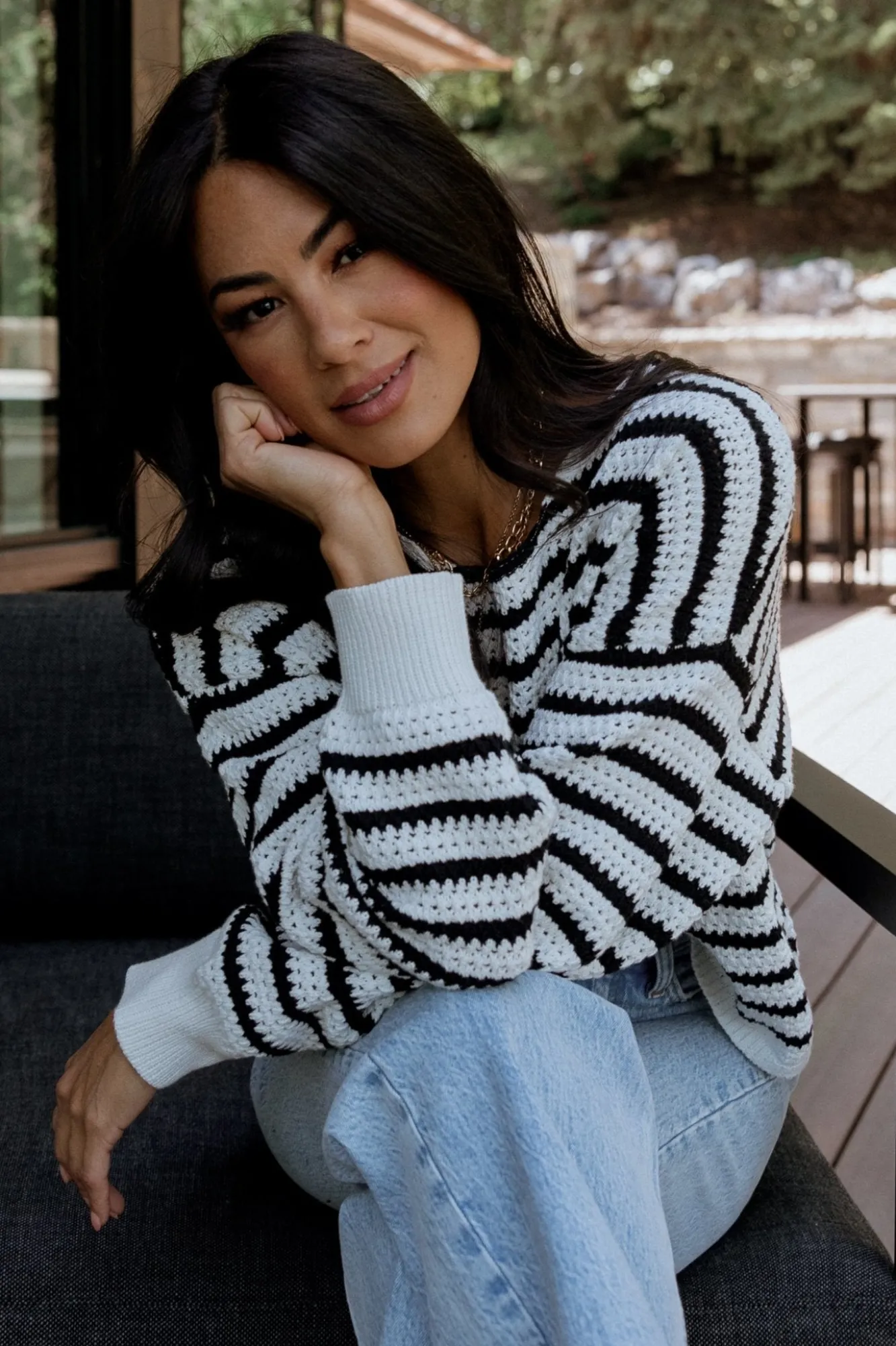 Baltic Born Valeria Knit Sweater | Black + Ivory