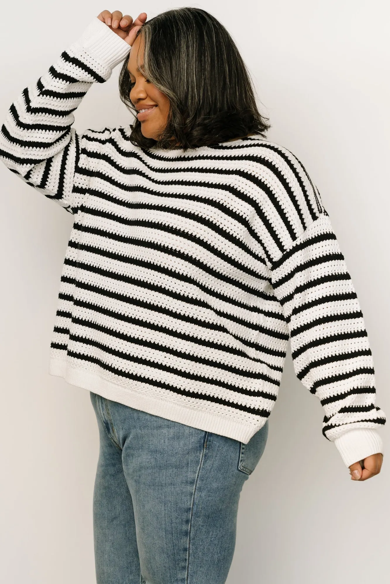 Baltic Born Valeria Knit Sweater | Black + Ivory