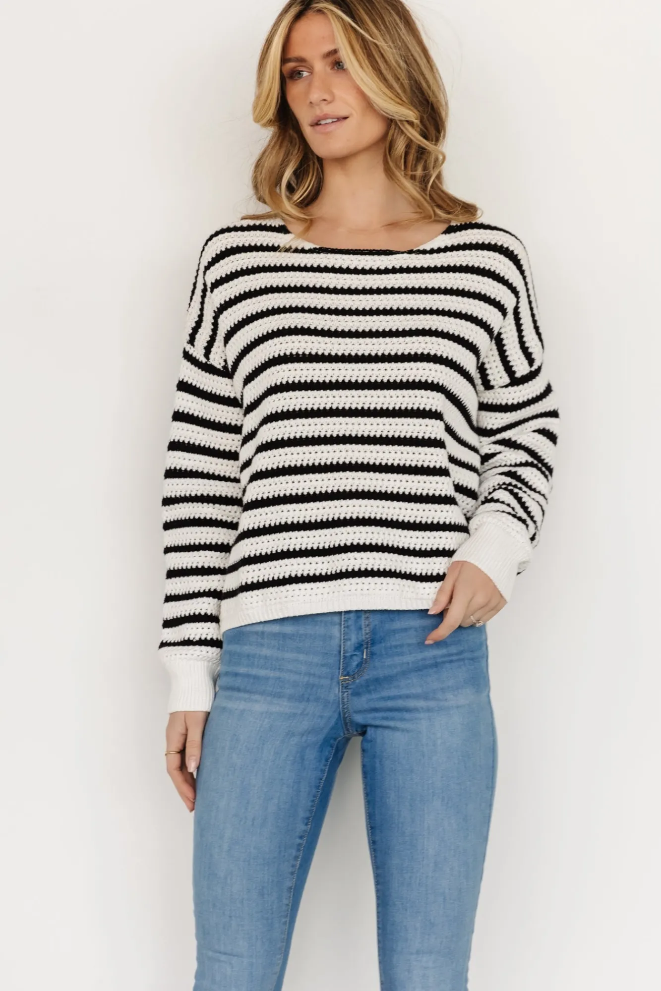 Baltic Born Valeria Knit Sweater | Black + Ivory