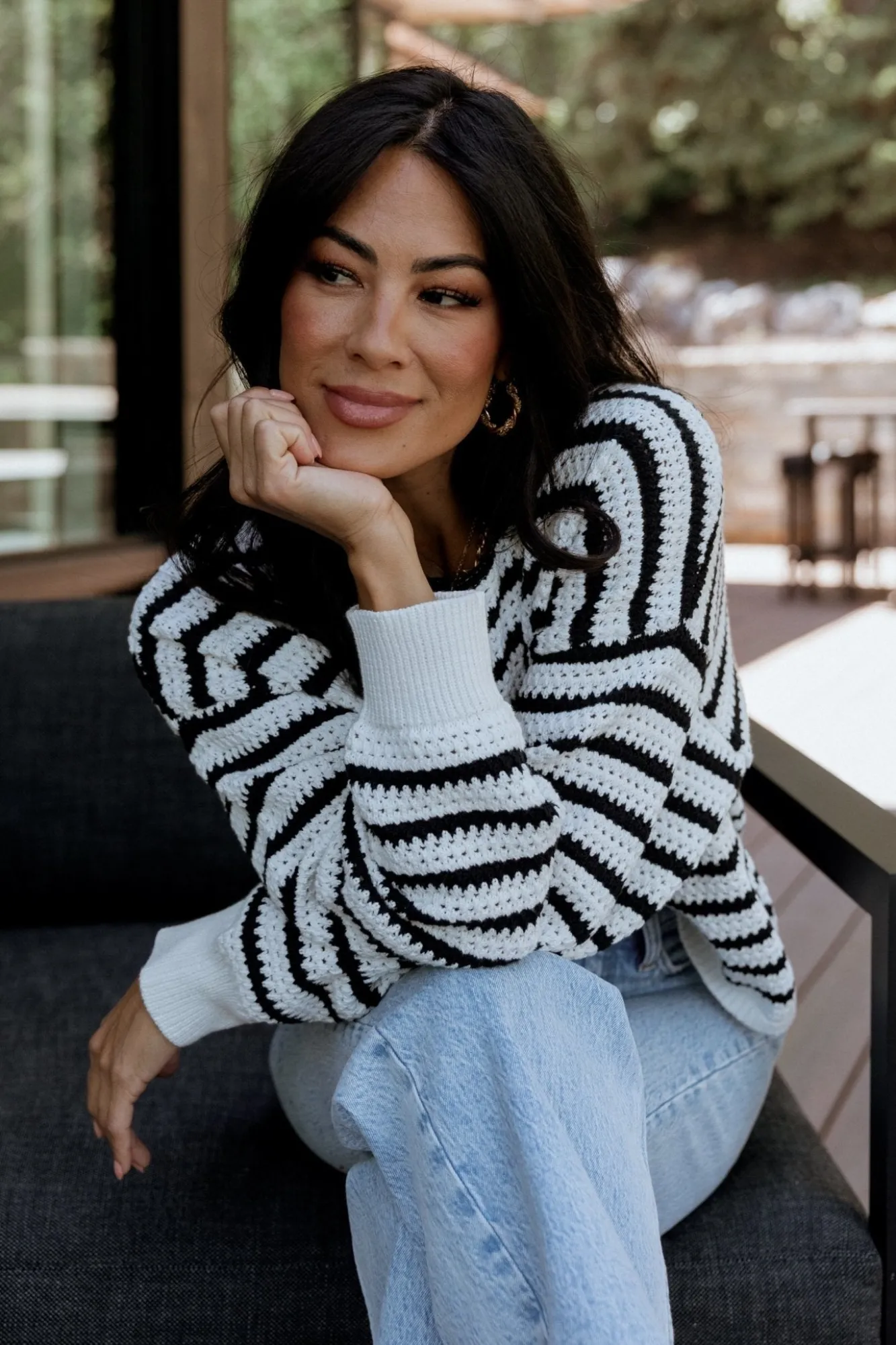 Baltic Born Valeria Knit Sweater | Black + Ivory