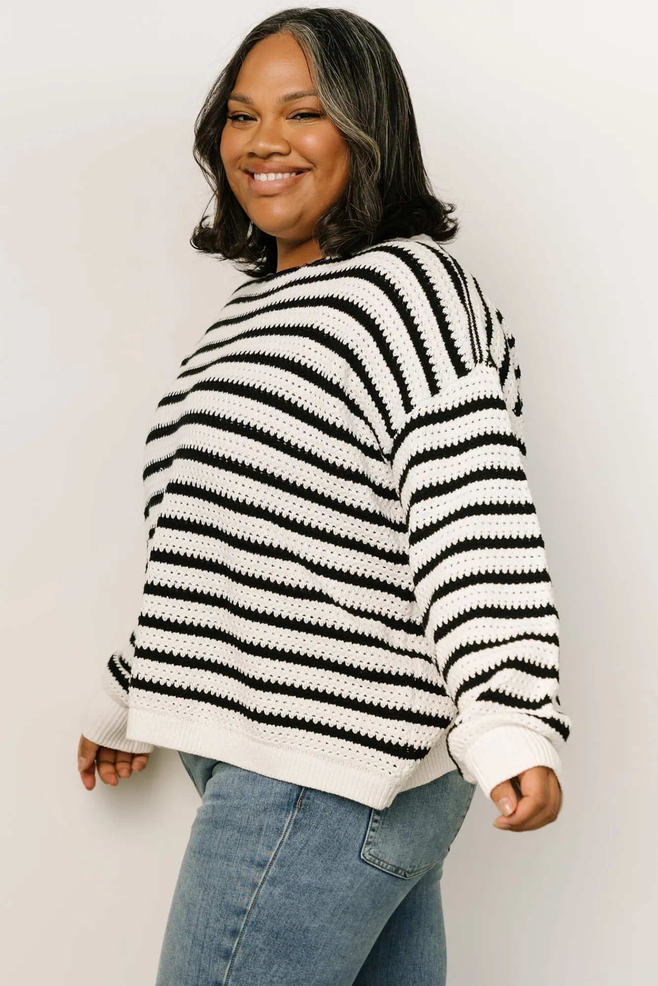 Baltic Born Valeria Knit Sweater | Black + Ivory