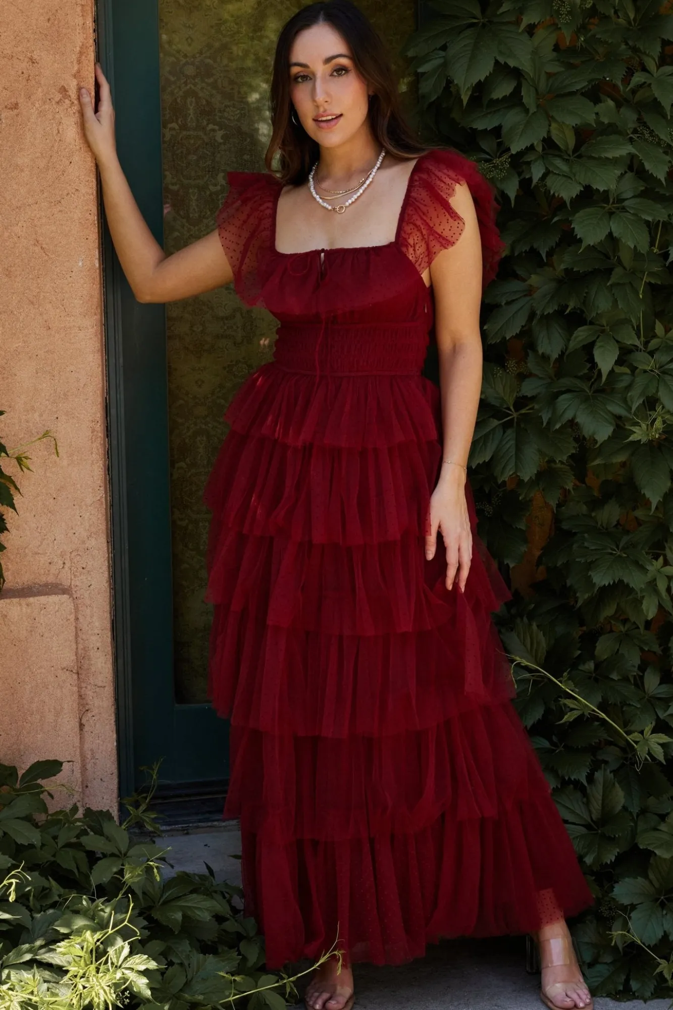 Baltic Born Valora Swiss Dot Tulle Maxi Dress |