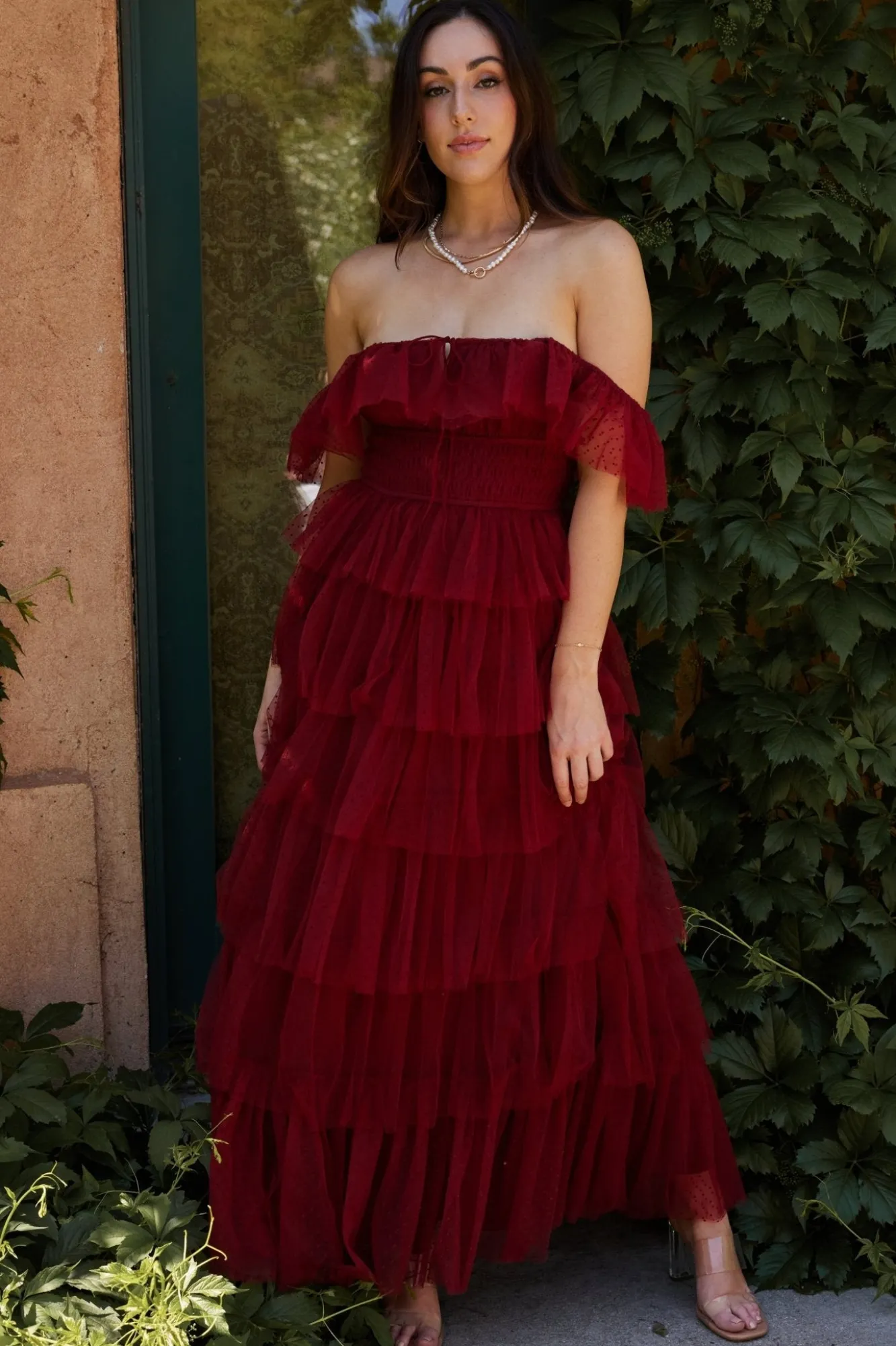 Baltic Born Valora Swiss Dot Tulle Maxi Dress |