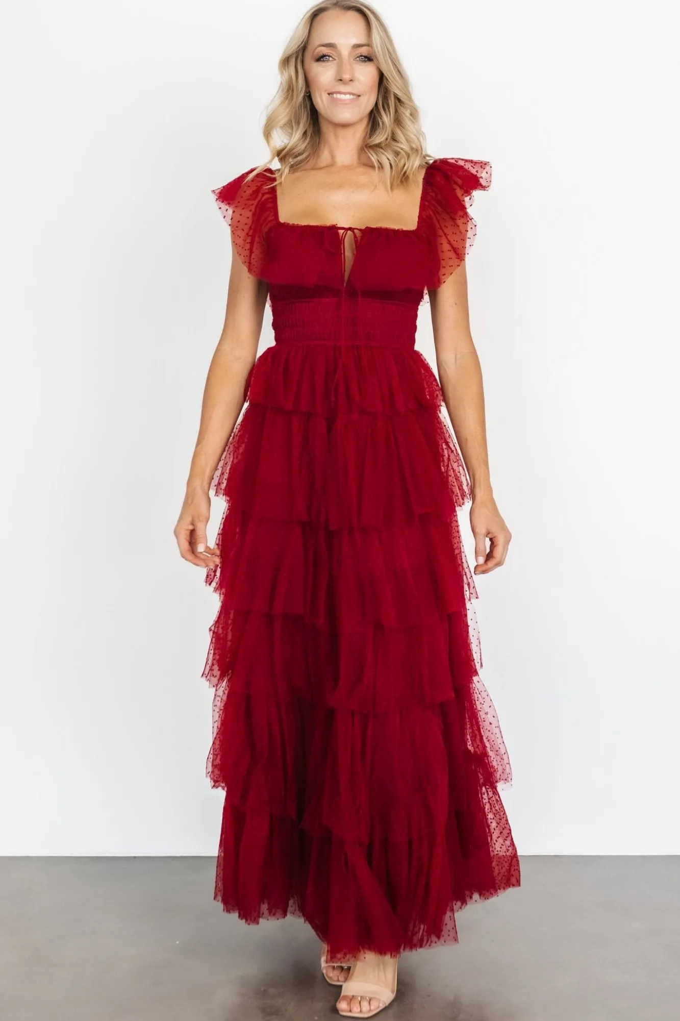 Baltic Born Valora Swiss Dot Tulle Maxi Dress |