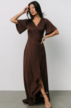 Baltic Born Vara Satin Maxi Wrap Dress |