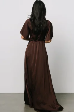 Baltic Born Vara Satin Maxi Wrap Dress |