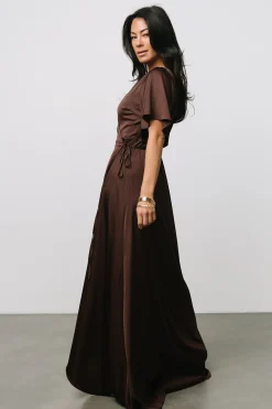 Baltic Born Vara Satin Maxi Wrap Dress |