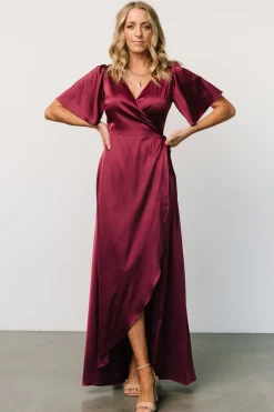 Baltic Born Vara Satin Maxi Wrap Dress |