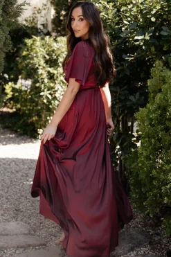 Baltic Born Vara Satin Maxi Wrap Dress |