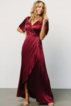 Baltic Born Vara Satin Maxi Wrap Dress |