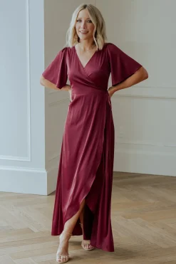 Baltic Born Vara Satin Maxi Wrap Dress |