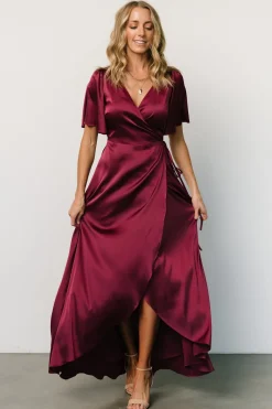 Baltic Born Vara Satin Maxi Wrap Dress |