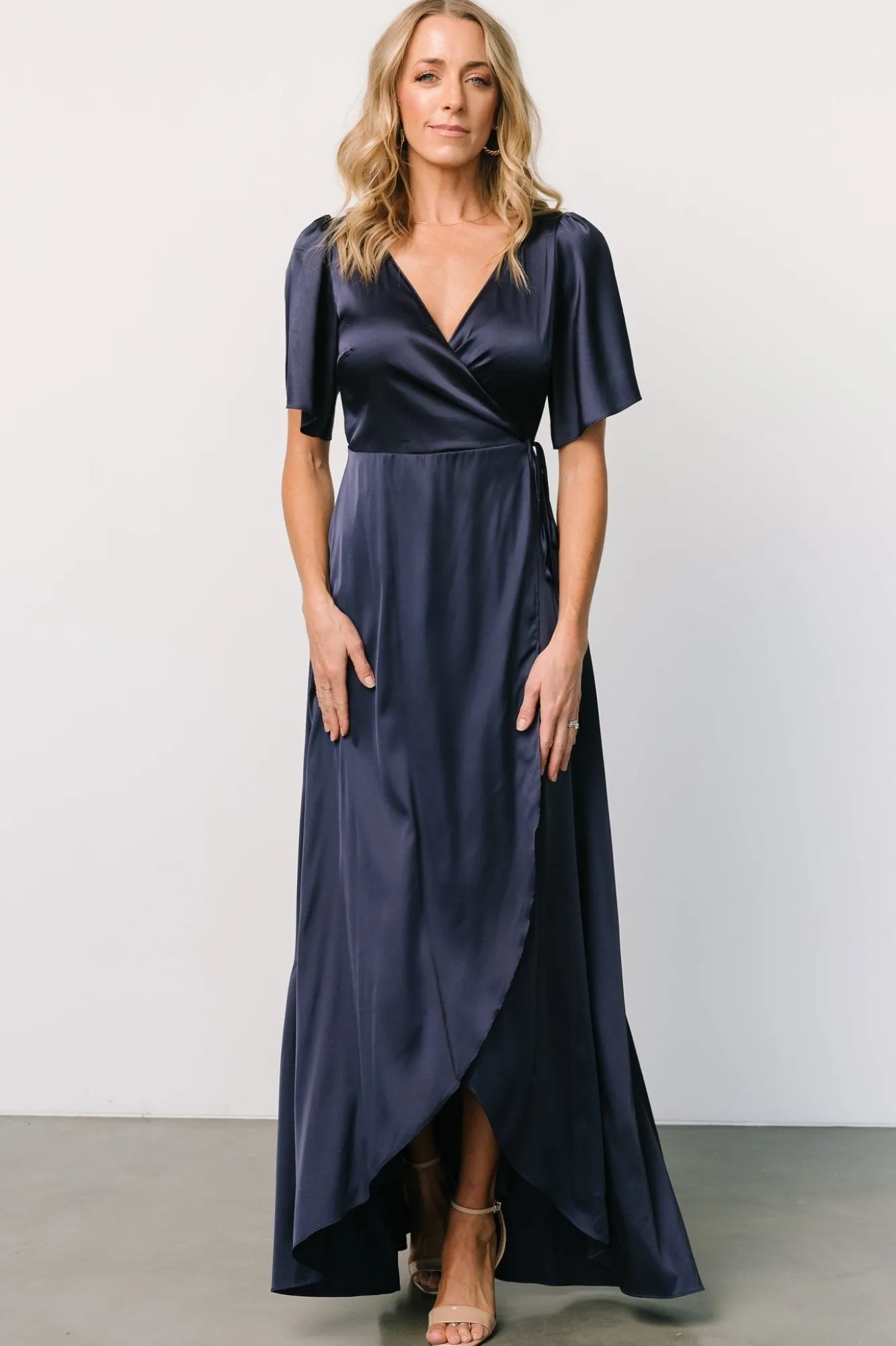 Baltic Born Vara Satin Maxi Wrap Dress |