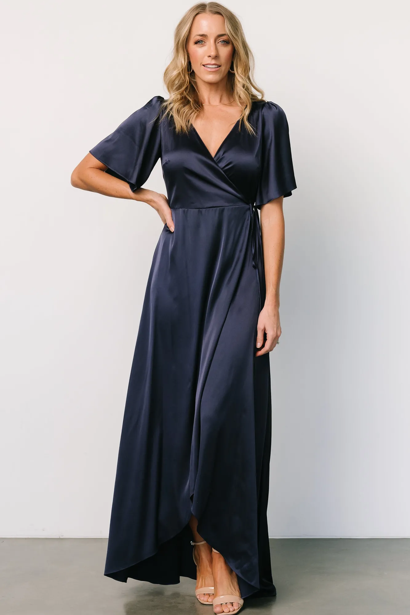 Baltic Born Vara Satin Maxi Wrap Dress |