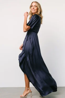 Baltic Born Vara Satin Maxi Wrap Dress |
