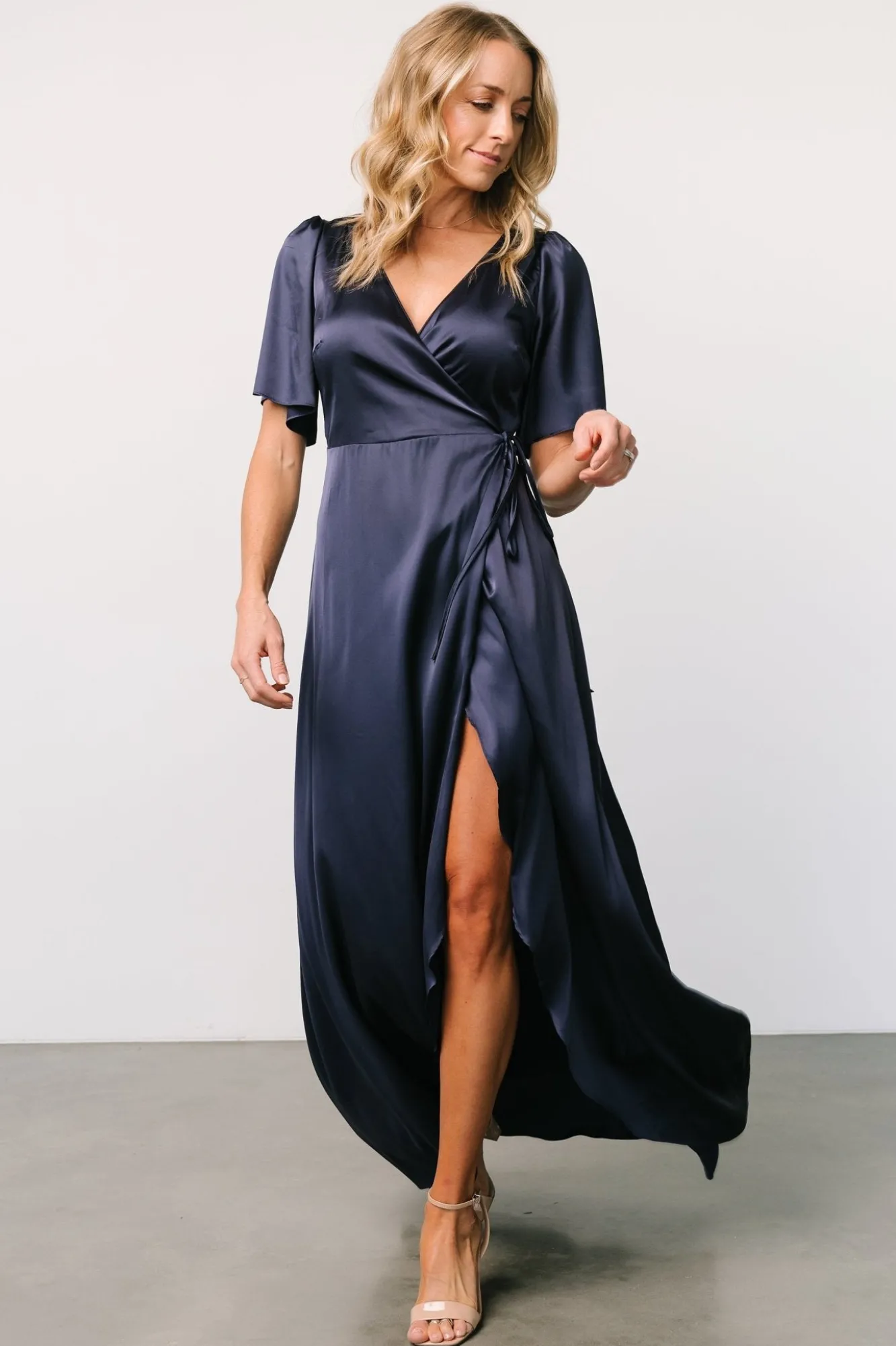 Baltic Born Vara Satin Maxi Wrap Dress |