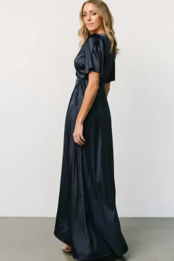 Baltic Born Vara Satin Maxi Wrap Dress |