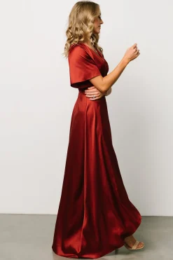 Baltic Born Vara Satin Maxi Wrap Dress |